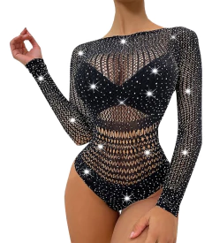 Body Mujer Lenceria Erotica Hot Sexy Stras Red Transparente - comprar online