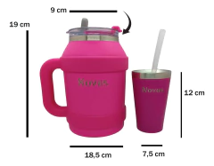 Vaso Termo 2 En 1 Termico Con Pico Acero Inoxidable 1100 Ml