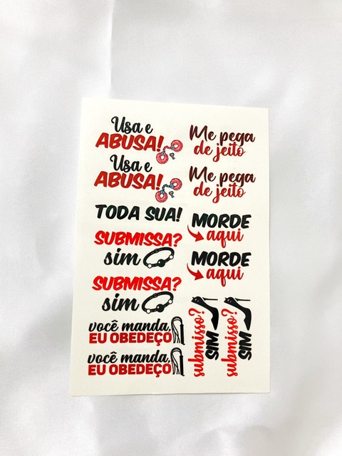 CARTELA DE TATUAGEM SEXY TEMPORÁRIA