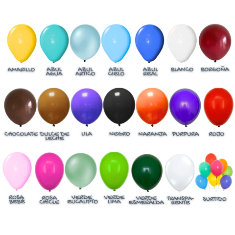 Globos Lisos Globby 12 Pulgadas x25unid