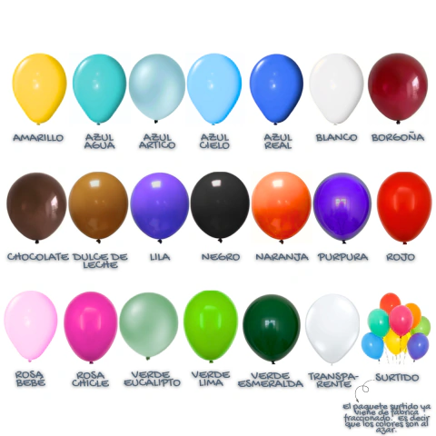 Globos Lisos Globby 12 Pulgadas x25unid
