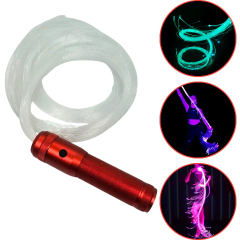 Latigo Led Fibra Optica 180cm - Rojo