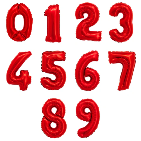 Globo Numero Rojo 80cm / 32 Pulgadas