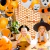 Cortina Halloween Calabazas 200cm x 100cm - tienda online
