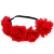 Vincha Diadema Flores de Tela Elastizada - Rojo - comprar online