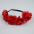 Vincha Diadema Flores de Tela Elastizada - Rojo