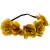Vincha Diadema Flores de Tela Elastizada - Dorado - comprar online