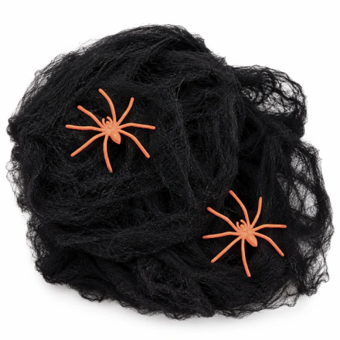 Telaraña con 2 arañas - Negro