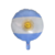 Globo Bandera Argentina Redondo Metalizado 45cm - X1unid