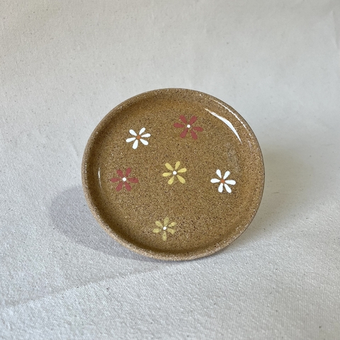 Prato/Porta Jóias Redondo Florzinhas - Creme - comprar online
