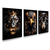 kit 3 Quadros Decorativos Leão Águia e Lobo Gold - comprar online
