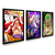 kit 3 Quadros Decorativos Luffy, Zoro e Kaido