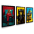 Kit 3 Quadros Decorativos Arte Animais Elegantes - comprar online