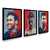 Kit 3 Quadros Decorativos Futebol Messi, Cr7 e Neymar - comprar online