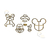 Cortador Mickey Safari Mickey e Minnie rosto 6cm - comprar online