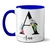 Caneca Inicial Preto Flores Coloridas Com Foto - comprar online
