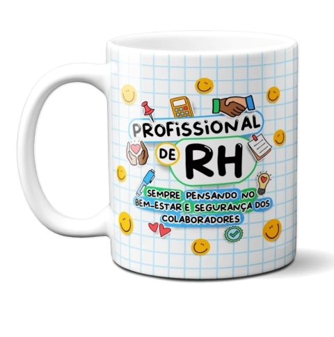Caneca Profissão Colorida RH Azul