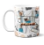 Caneca Bege Detalhes Personalizada Com 5 Fotos