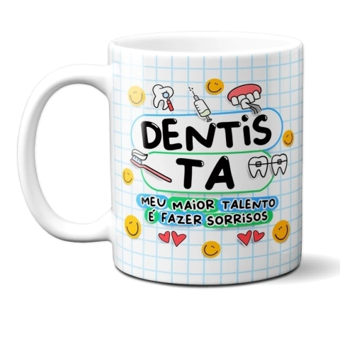 Caneca Profissão Colorida Dentista Masculino