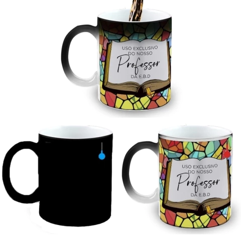 Caneca Mágica Personalizada Com Foto Professor Igreja Evangélica Vitral