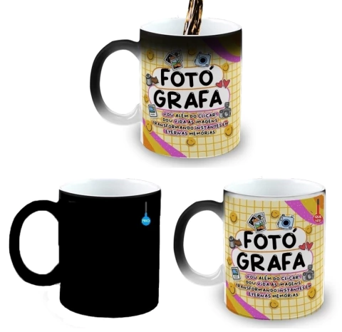 Caneca Mágica Porcelana Presente Colorida Fotógrafa