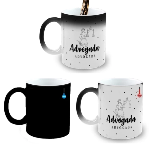 Caneca Mágica Porcelana Presente Minimalista Advogada