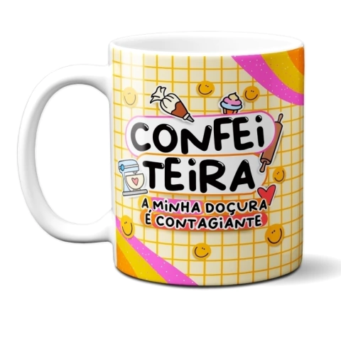 Caneca Profissão Colorida Confeiteira