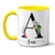 Caneca Inicial Preto Flores Coloridas Com Foto - loja online