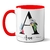 Caneca Inicial Preto Flores Coloridas Com Foto - loja online