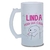 Caneca Chopp Amizade Doida Vidro Jateado 475ml