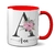 Caneca Sua Inicial Flor Rosa