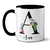 Caneca Inicial Preto Flores Coloridas Com Foto - loja online