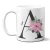 Caneca Sua Inicial Flor Rosa