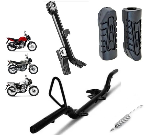 Estribo Tubolar CG 160 START 2017 Mola borracha/cavalete