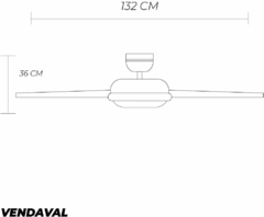 Coolfan Ventilador de Techo con Luz Modelo Vendaval | 52 Pulgadas (132 cm), 5 Aspas Reversibles, Control de Cadena y Base para Foco LED E26 | Color Blanco - CM | Ahorita lo Pides, Ahorita lo Recibe