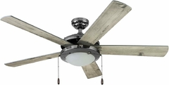Coolfan Ventilador de Techo con Luz Modelo Vendaval | 52 Pulgadas (132 cm), 5 Aspas Reversibles, Control de Cadena y Base para Foco LED E26 | Color Blanco