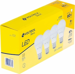 PACK DE 4 BOMBILLAS LED 60W/790lm MARCA VOLTECK BASIC