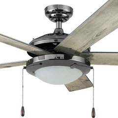 Imagen de Coolfan Ventilador de Techo con Luz Modelo Vendaval | 52 Pulgadas (132 cm), 5 Aspas Reversibles, Control de Cadena y Base para Foco LED E26 | Color Blanco