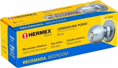 CERRADURA TIPO ESFERA CILINDRICO RECAMARA CROMO HERMEX