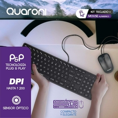 Kit teclado+mouse alambrico quaroni - CM | Ahorita lo Pides, Ahorita lo Recibe