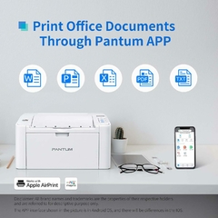 Pantum P2509W Impresora láser inalámbrica para uso en la oficina en casa, impresora gris con impresión móvil
