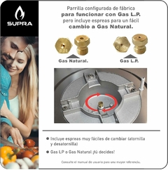 SUPRA Parrilla a gas de 4 quemadores para empotrar de 60 cm - tienda en línea