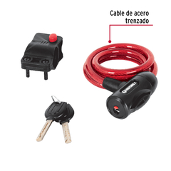 Candado de cable con llave, 10 mm X 1.0 m, Hermex en internet