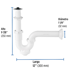 Céspol rígido 1-1/4", con contra, polipropileno, para lavabo en internet