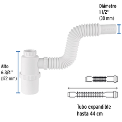 Céspol de bote 1-1/2", s/contra, polipropileno, p/fregadero - comprar en línea