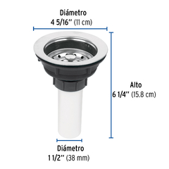 Contracanasta 3-1/2" inox, tubo plástico, Foset - CM | Ahorita lo Pides, Ahorita lo Recibe