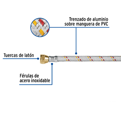 Mangueras para gas con recubrimiento de aluminio 3/8" - comprar en línea