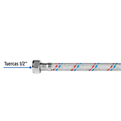 Mangueras flexibles para fregadero, trenzado aluminio, 1/2" x 1/2" - CM | Ahorita lo Pides, Ahorita lo Recibe