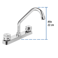 Mezcladora plástica 8" cuello corto para fregadero, standard - CM | Ahorita lo Pides, Ahorita lo Recibe