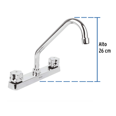 Mezcladora plástica 8" cuello largo para fregadero, standard - CM | Ahorita lo Pides, Ahorita lo Recibe